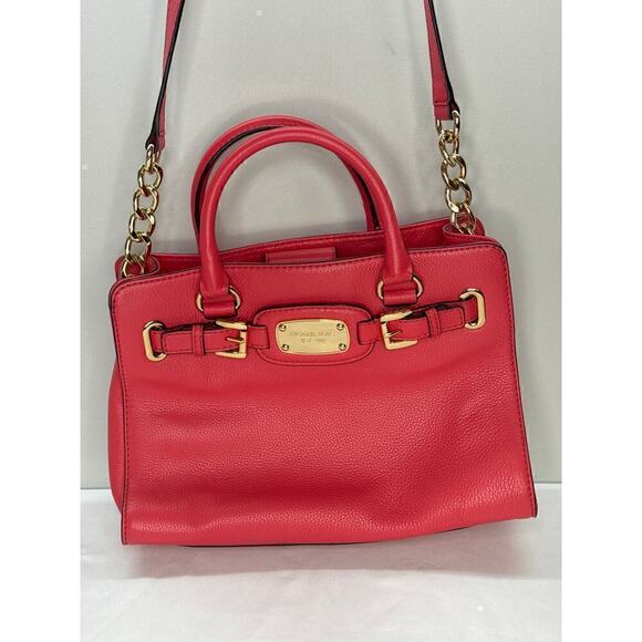 Michael Kors Hamilton Medium East‎ West Leather Tote Bag Watermelon RET: $328 - Picture 1 of 10